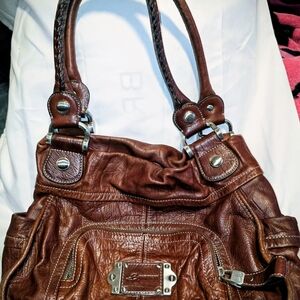 B. Makowsky Brown Soft Leather Shoulder Bag
